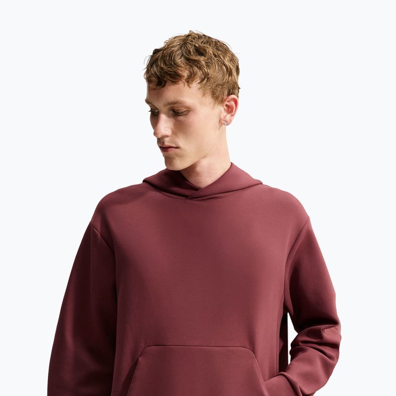 Men's training sweatshirt Nike 24.7 ImpossiblySoft Light Boulder/Black/Burgundy Crush 4