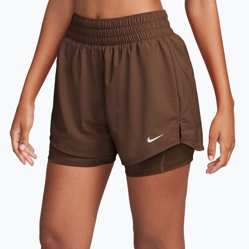 Women's shorts Nike One Dri-Fit High-Waisted 3" 2In1 cacao wow/white 3