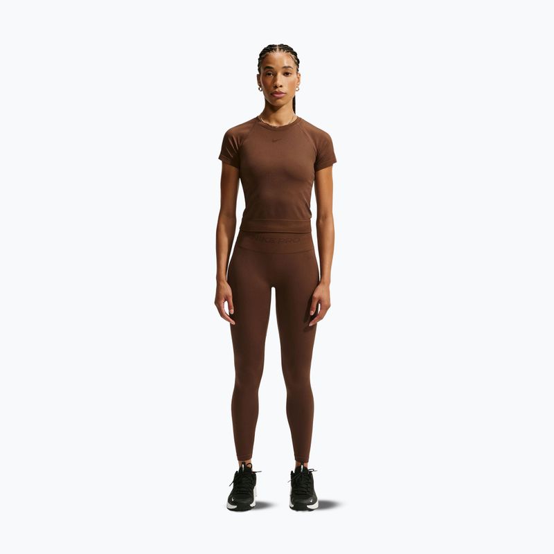 Women's training shirt Nike Pro Seamless Dri-Fit SS cacao wow 2