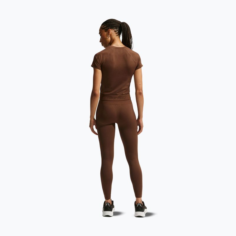 Women's training shirt Nike Pro Seamless Dri-Fit SS cacao wow 3