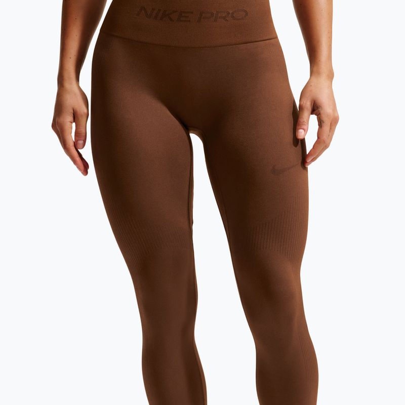 Women's leggings Nike Pro Seamless High-Waisted 7/8 cacao wow 4