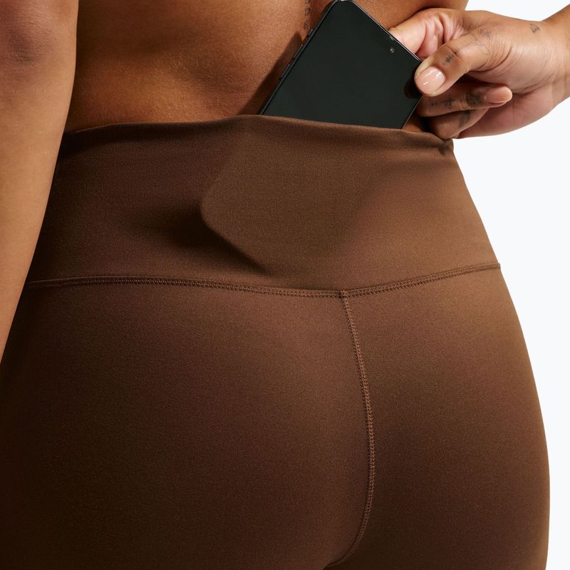 Women's leggings Nike One High Waisted Flared cacao wow/white 5