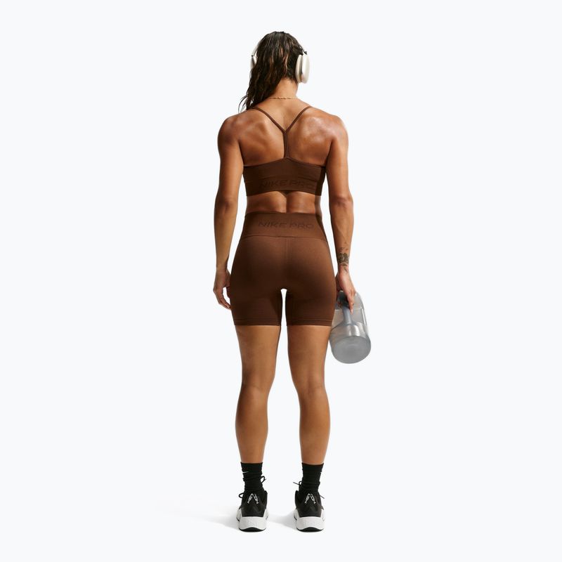Women's shorts Nike Pro Seamless High-Waisted Biker 5" cacao wow 3