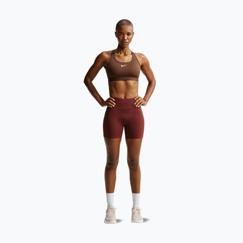Women's sports bra Nike Swoosh Medium Support cacao wow/white 2