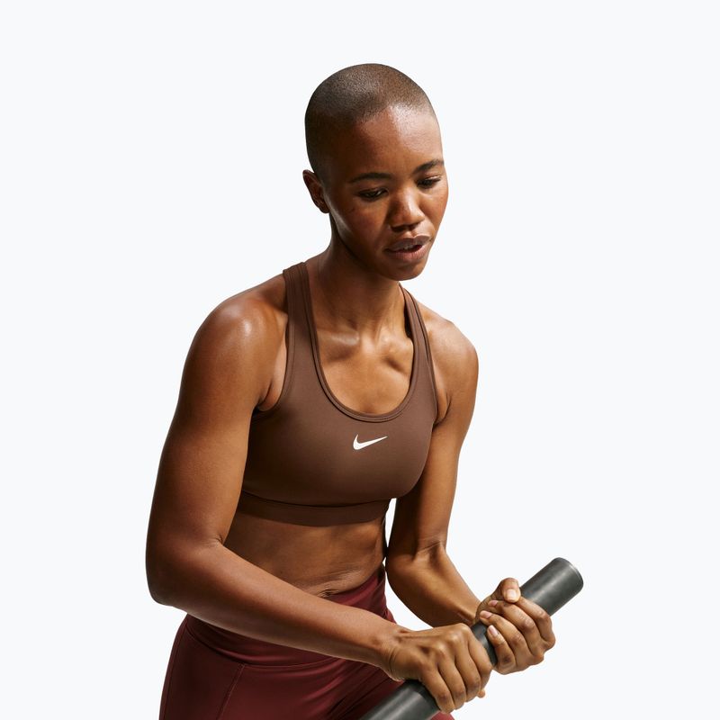 Women's sports bra Nike Swoosh Medium Support cacao wow/white 4