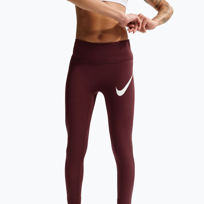 Women's running leggings Nike Tempo Swoosh Run High-Waisted 7/8 mystic dates/white 5