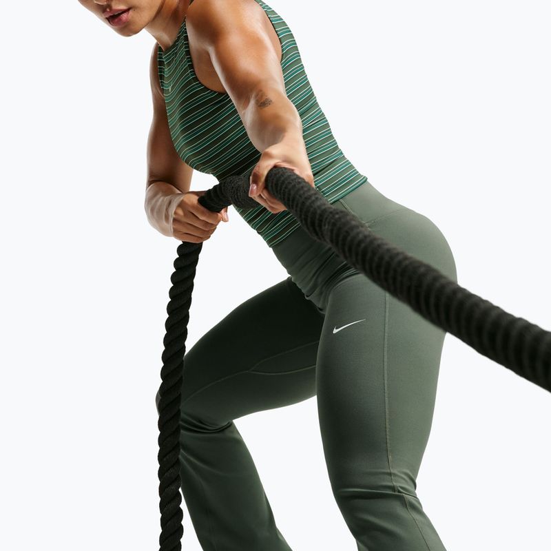 Women's leggings Nike One High Waisted Flared camo green/white 5