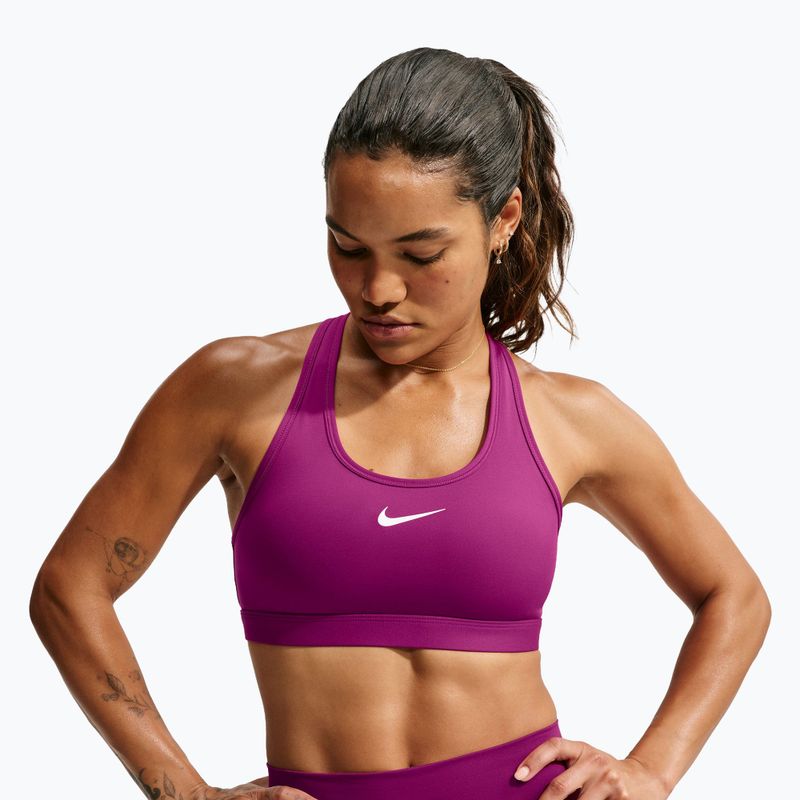 Women's sports bra Nike Swoosh Medium Support true berry/white 4