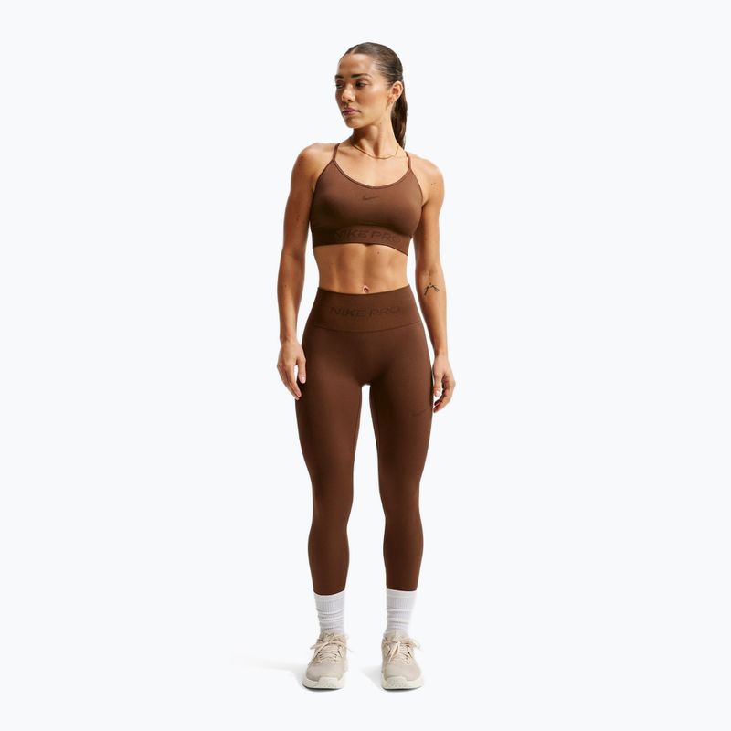 Women's sports bra Nike Pro Seamless Light Support Sports Bra cacao wow 2