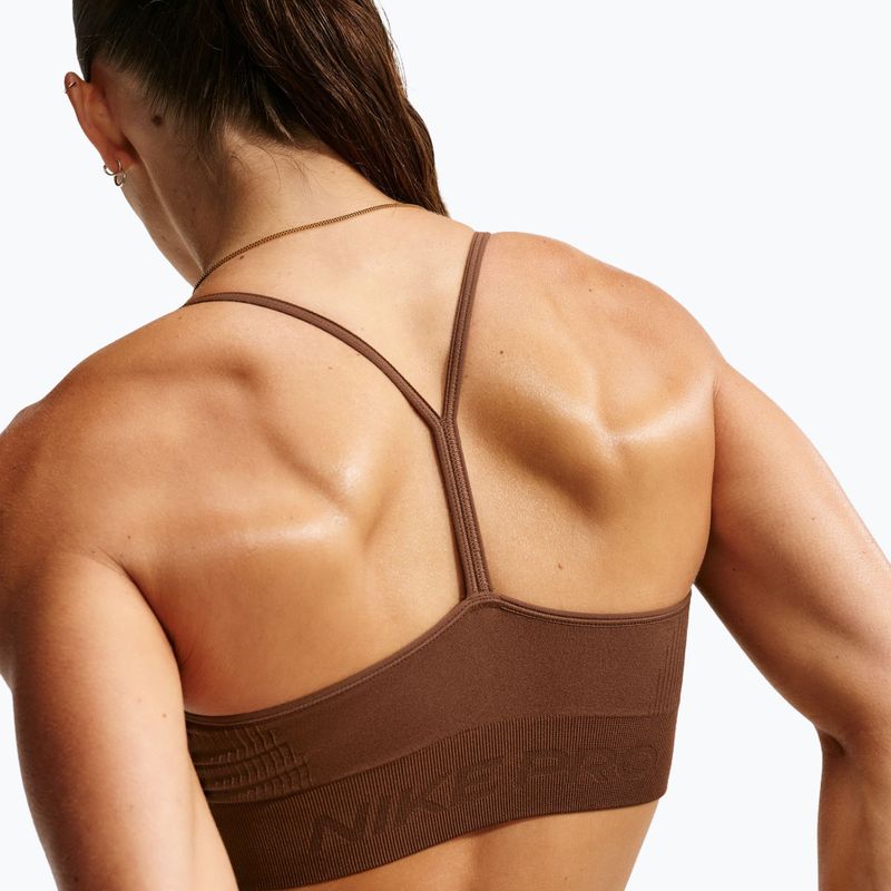 Women's sports bra Nike Pro Seamless Light Support Sports Bra cacao wow 5