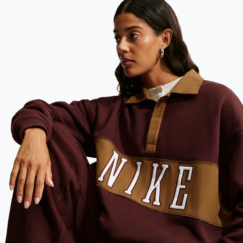 Women's sweatshirt Nike Studio Fleece Medium Weight mystic dates/light british tan/sail 4
