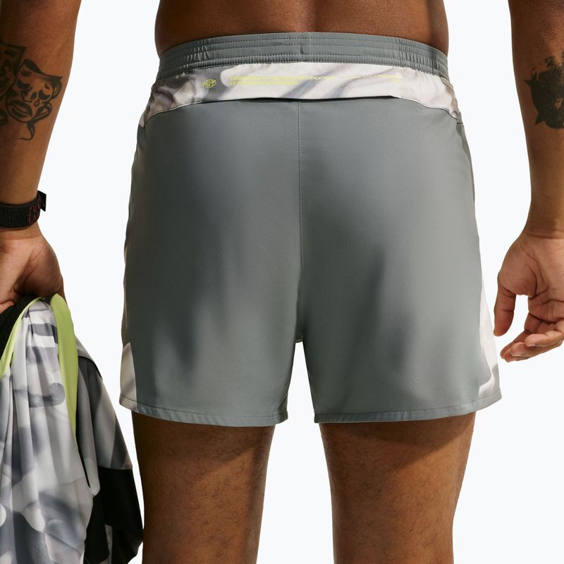 Men's running shorts Nike Dri-Fit 4" smoke grey/black/light lemon twist 5