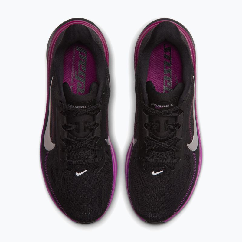 Women's running shoes Nike Pegasus 42 black/vivid purple/metallic silver 4