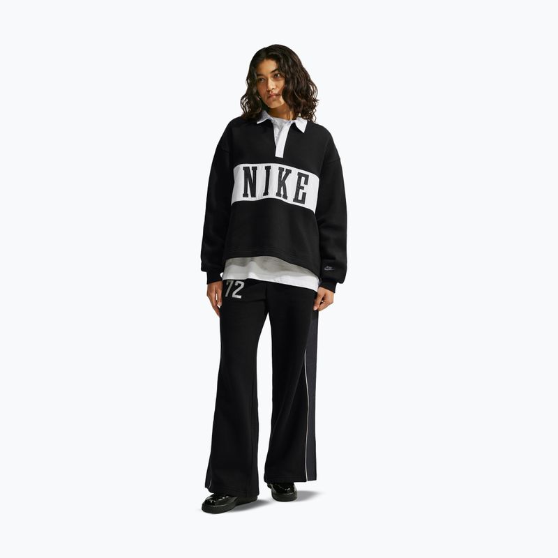 Women's sweatshirt Nike Studio Fleece Medium Weight total black/sail/sail 2