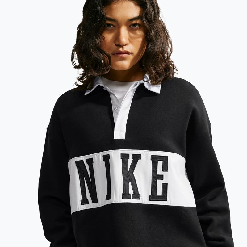 Women's sweatshirt Nike Studio Fleece Medium Weight total black/sail/sail 4