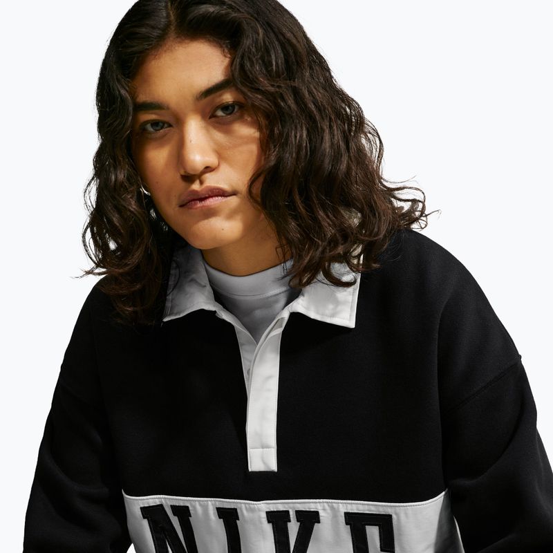 Women's sweatshirt Nike Studio Fleece Medium Weight total black/sail/sail 5