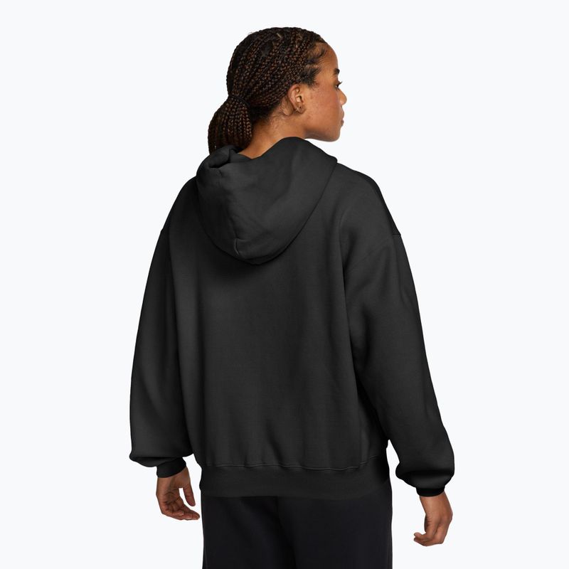 Women's sweatshirt Nike Studio Fleece Medium Weight Oversized Full Zip total black/sail 2