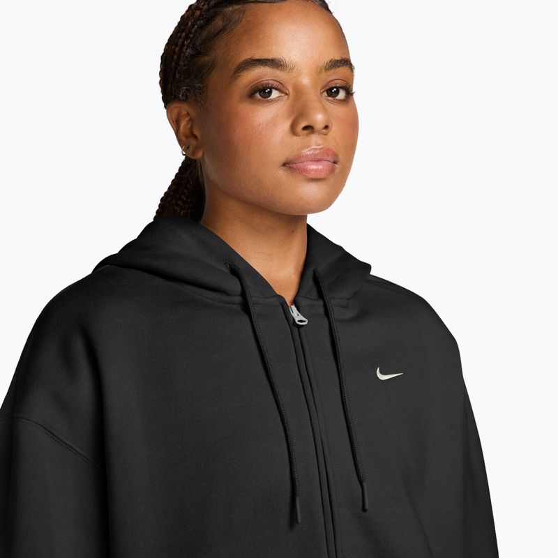 Women's sweatshirt Nike Studio Fleece Medium Weight Oversized Full Zip total black/sail 3