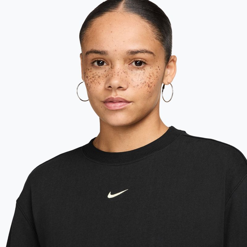 Women's sweatshirt Nike Studio Fleece Lightweight total black/sail 3