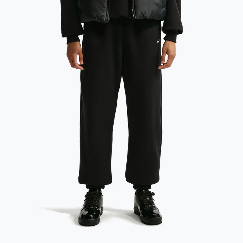 Women's trousers Nike Studio Fleece Medium Weight total black/sail