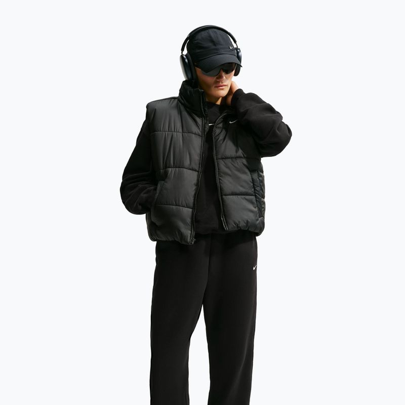 Women's trousers Nike Studio Fleece Medium Weight total black/sail 4