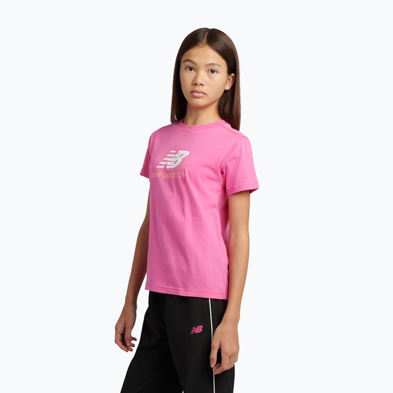 Children's T-shirt New Balance Jersey Stacked Logo Tee pink satin 4
