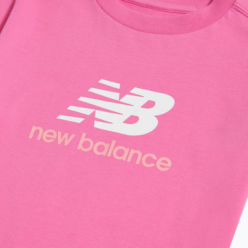 Children's T-shirt New Balance Jersey Stacked Logo Tee pink satin 8