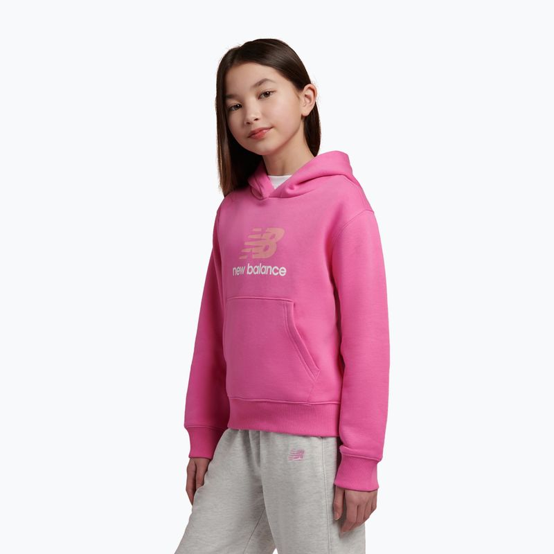 Children's sweatshirt New Balance FT Stacked Logo Hoodie pink satin 4