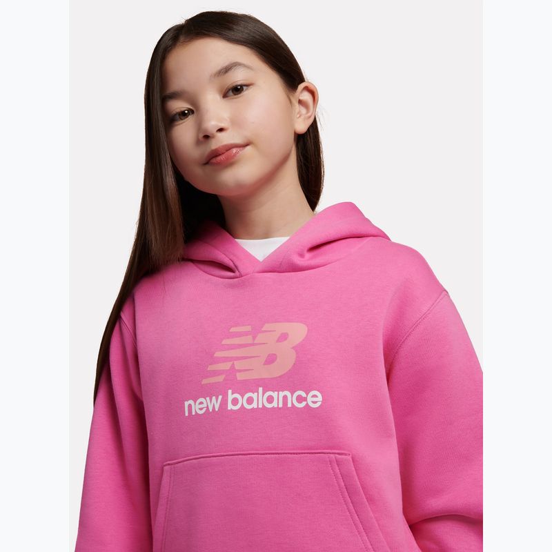 Children's sweatshirt New Balance FT Stacked Logo Hoodie pink satin 5