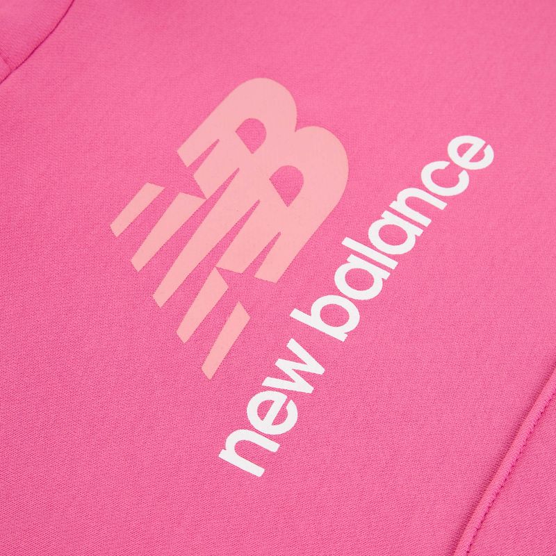 Children's sweatshirt New Balance FT Stacked Logo Hoodie pink satin 9