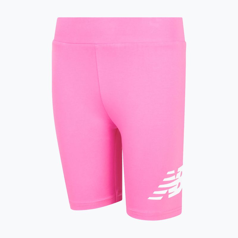 Children's shorts New Balance Stacked Logo Cycle pink satin 3