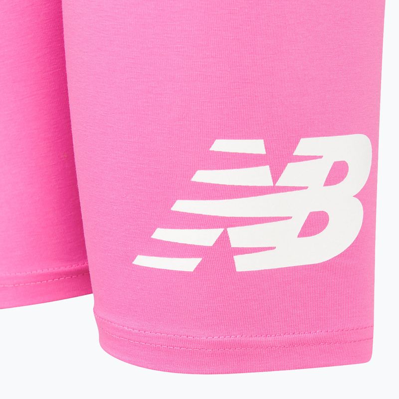 Children's shorts New Balance Stacked Logo Cycle pink satin 4