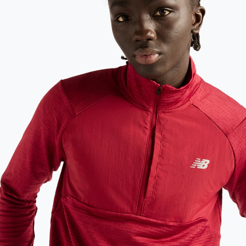 Men's running longsleeve New Balance Athletics Heat Grid 1/2 Zip podium red 4