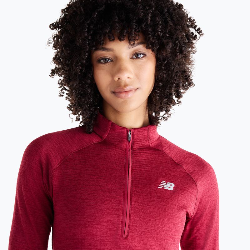 Women's running longsleeve New Balance Athletics Heat Grid 1/2 Zip podium red 4