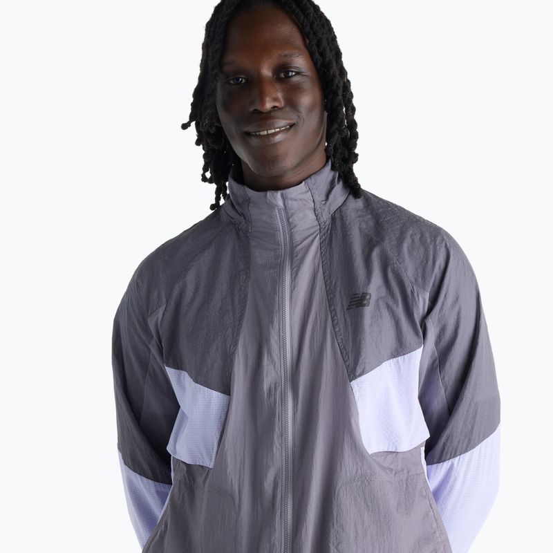 Men's running jacket New Balance Reflective RC Jacket off-line grey/smoked violet 4