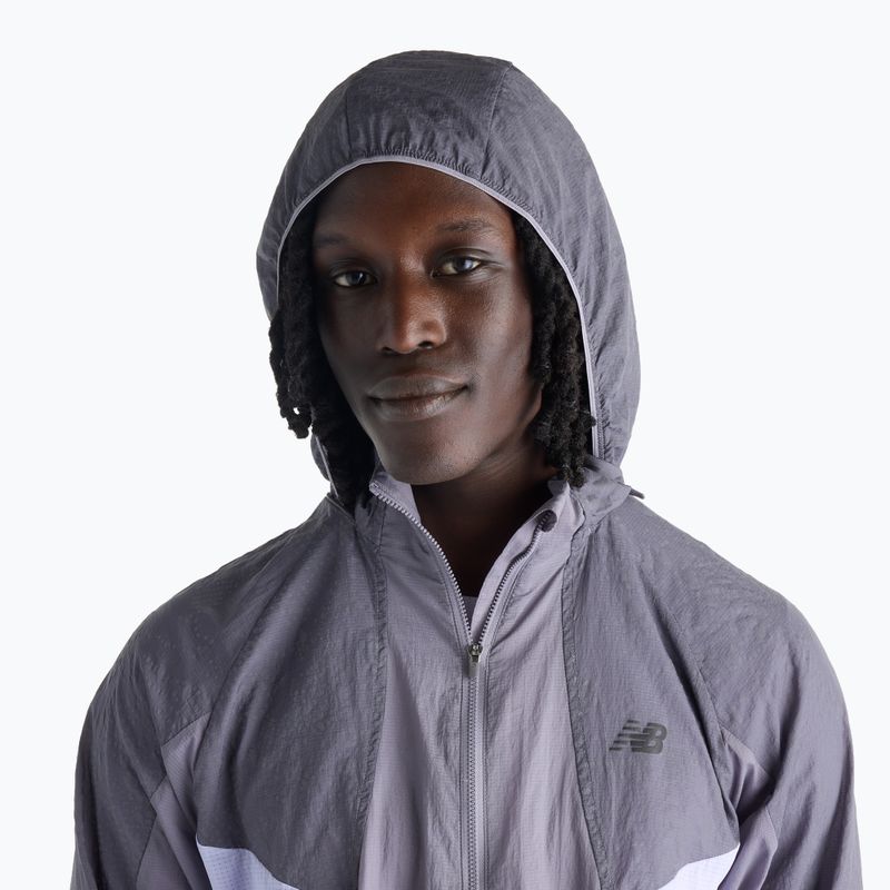 Men's running jacket New Balance Reflective RC Jacket off-line grey/smoked violet 5