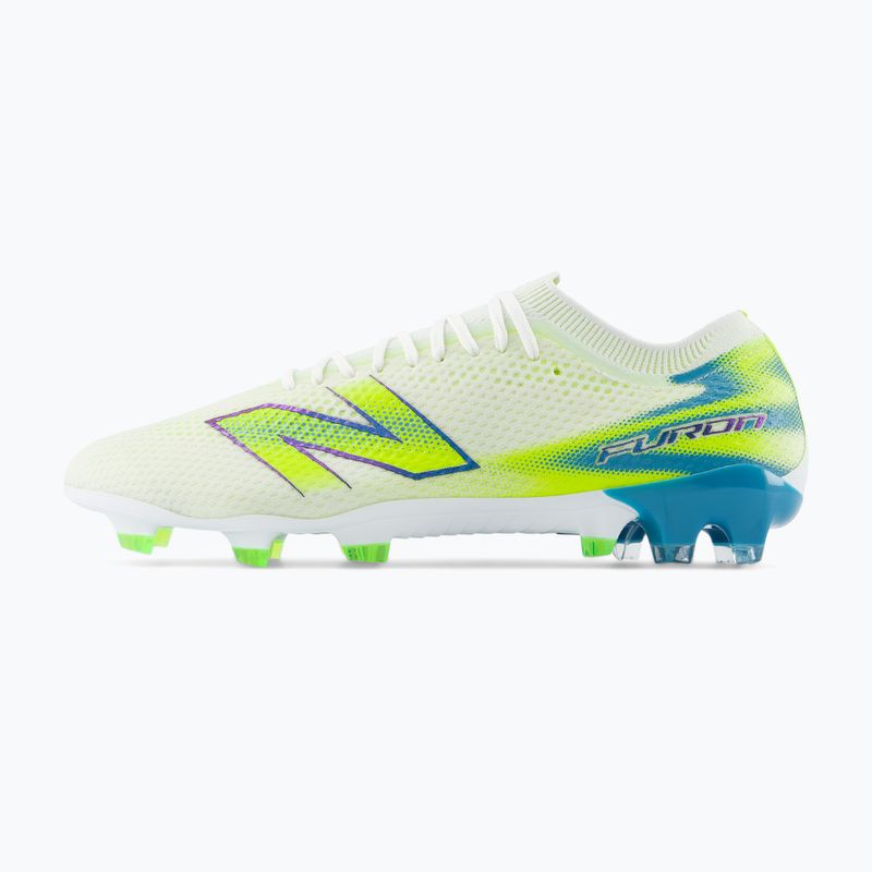 Football boots New Balance Furon Pro V9 FG white/alkaline green 3