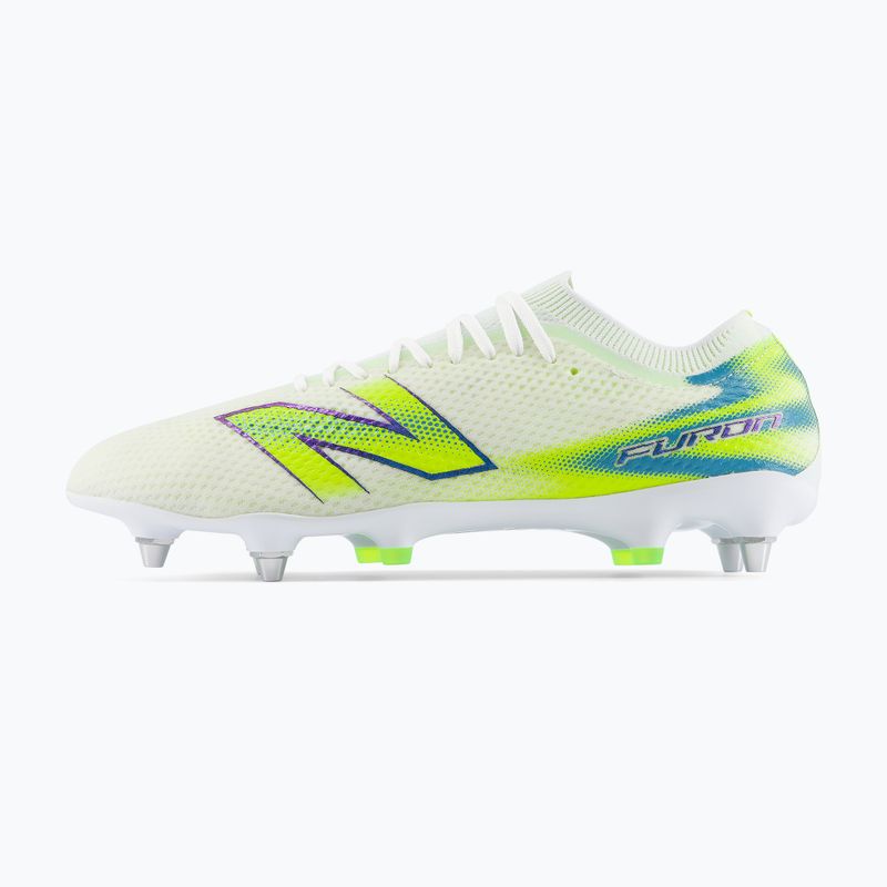 Football boots New Balance Furon Pro V9 SG white/alkaline green 3