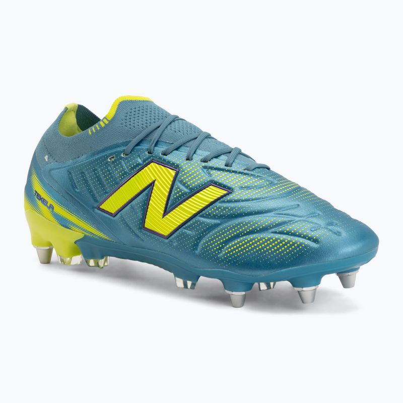 Football boots New Balance Tekela Elite Low V5 SG metallic blue/alkaline green/team navy