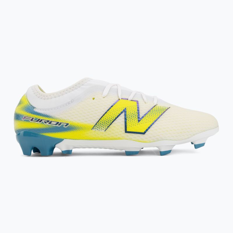 Children's football boots New Balance Furon Team V9 FG white/alkaline green 2
