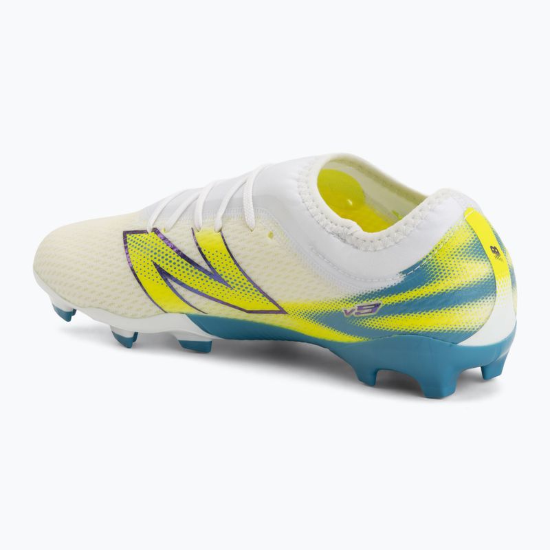 Children's football boots New Balance Furon Team V9 FG white/alkaline green 3