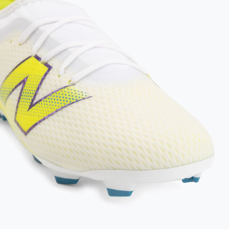 Children's football boots New Balance Furon Team V9 FG white/alkaline green 7