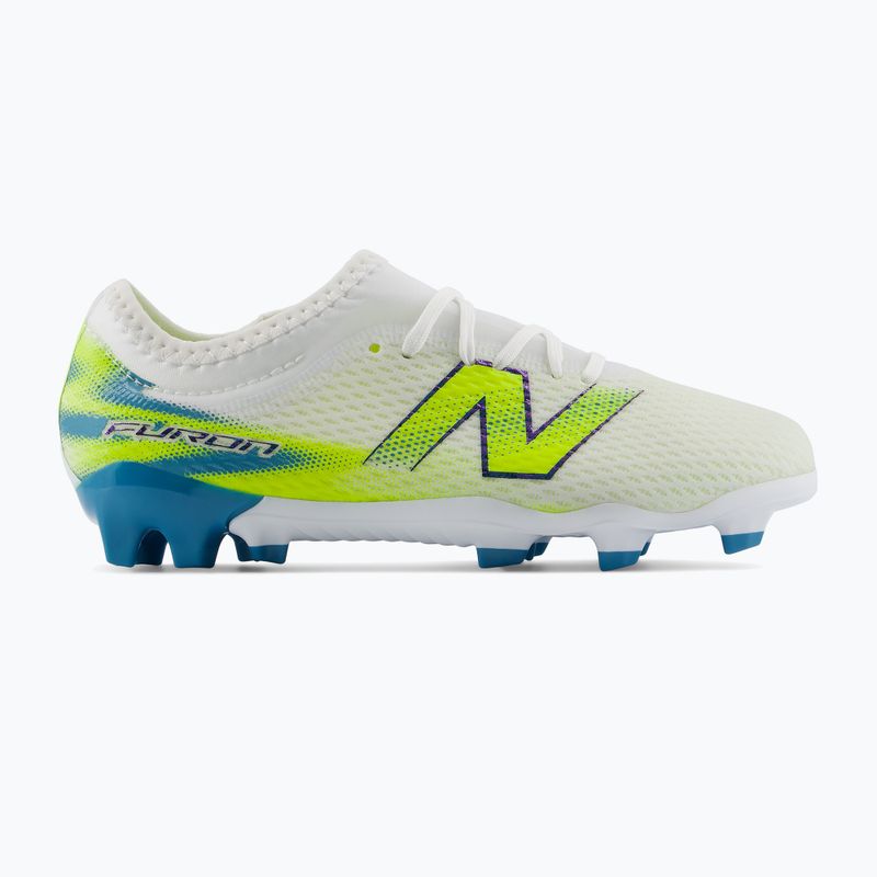 Children's football boots New Balance Furon Team V9 FG white/alkaline green 2