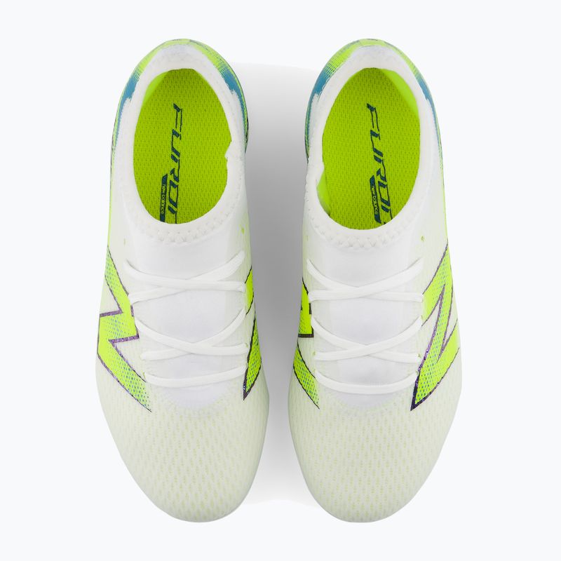 Children's football boots New Balance Furon Team V9 FG white/alkaline green 6
