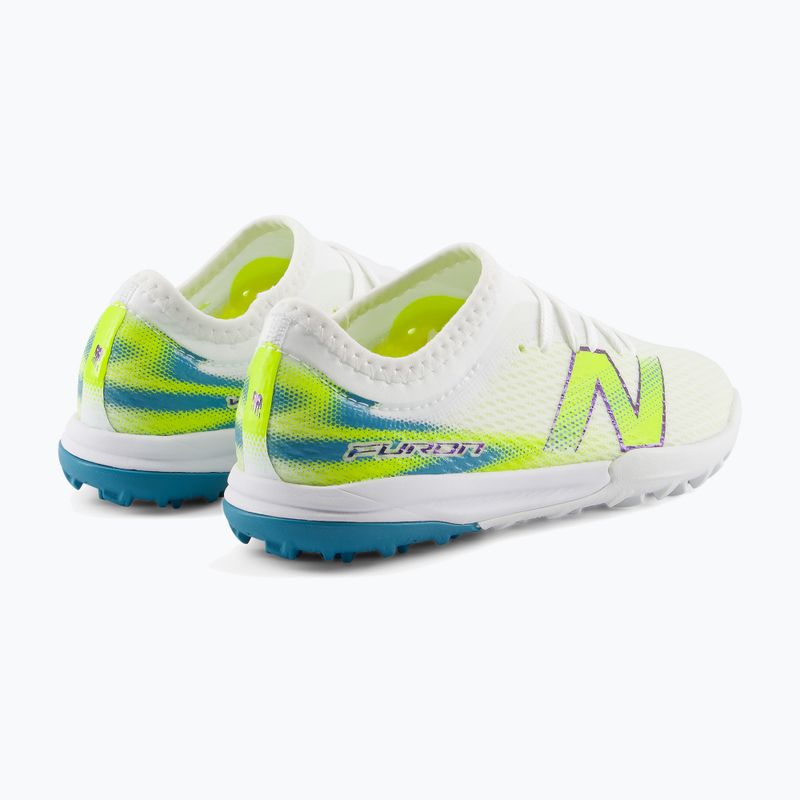 Children's football boots New Balance Furon Team V9 TF white/alkaline green 4