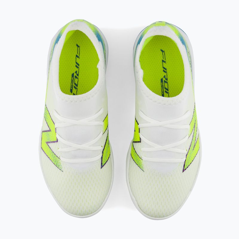 Children's football boots New Balance Furon Team V9 TF white/alkaline green 6