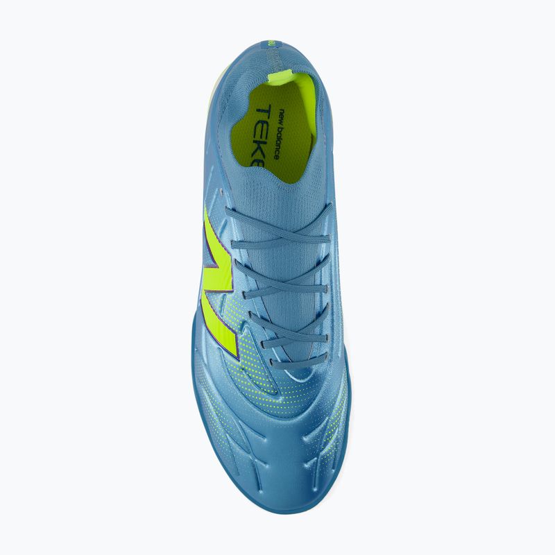 Football boots New Balance Tekela Team Low V5 IN metallic blue/alkaline green/team navy 5