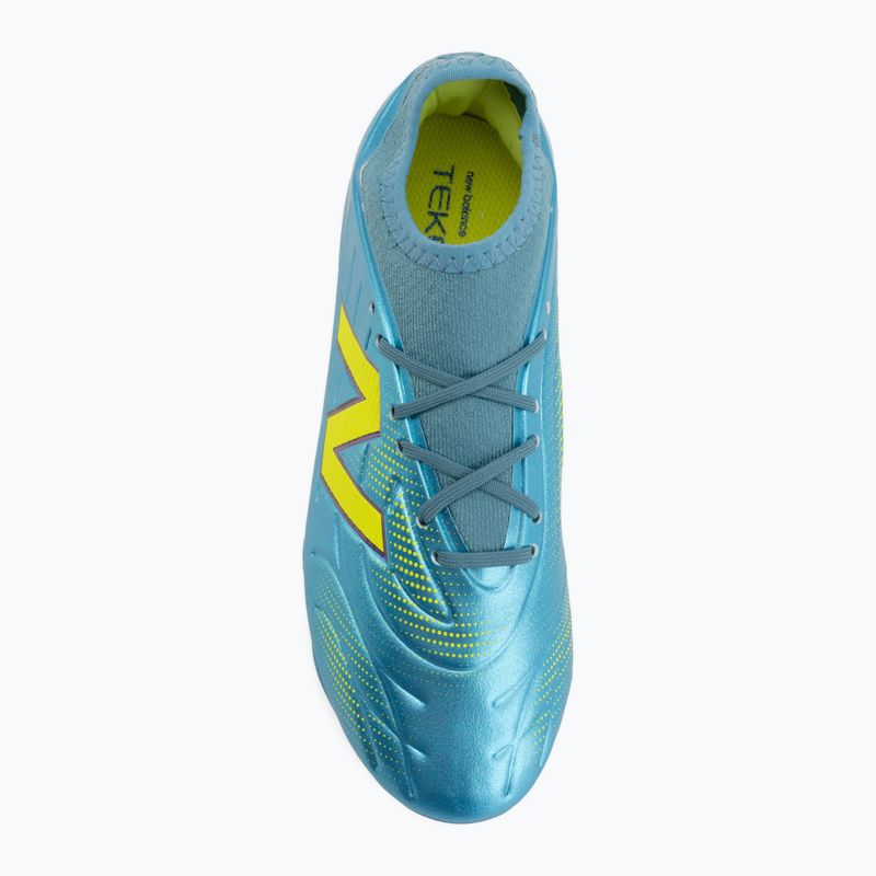 Children's football boots New Balance Tekela Team V5 FG metallic blue/alkaline green 5