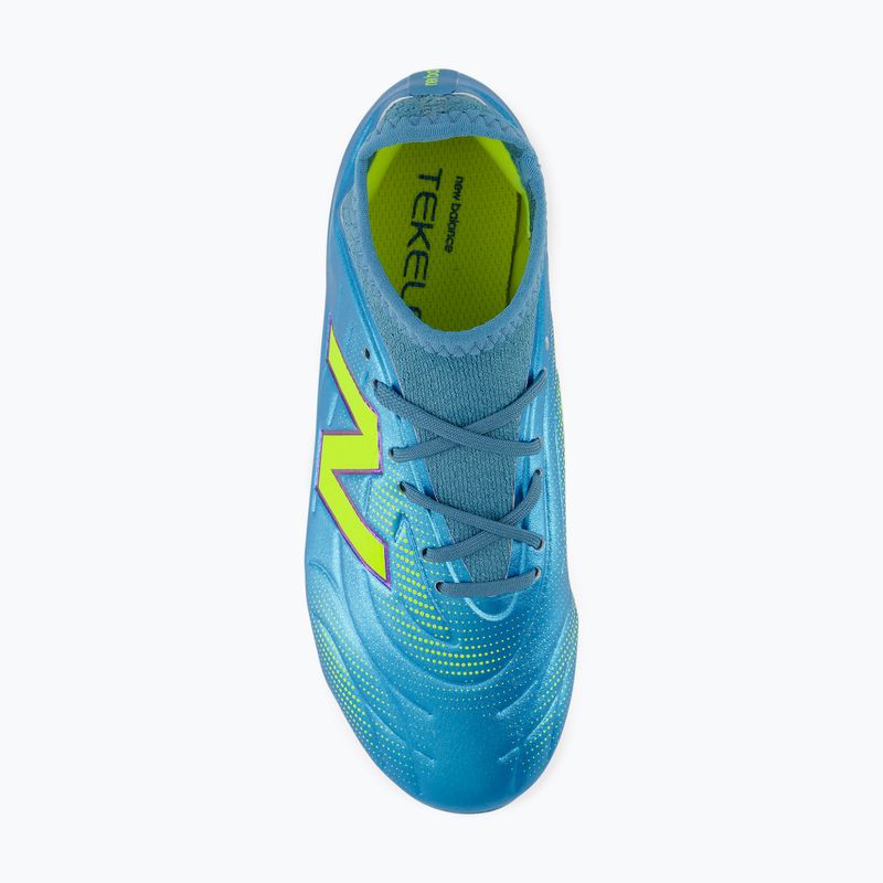 Children's football boots New Balance Tekela Team V5 FG metallic blue/alkaline green 5