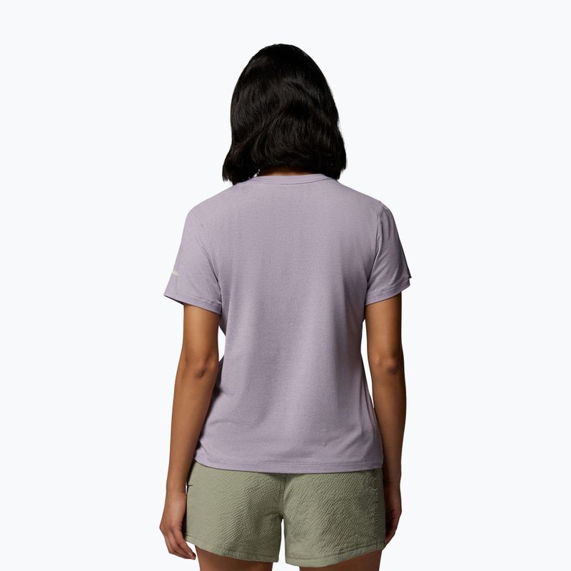Women's T-shirt Columbia Parsons Point Scoop Tee lavender pearl heather/canopy view 3